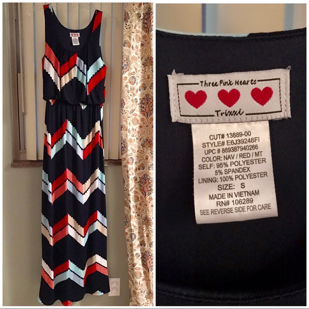 Navy patterned maxi dress. Great condition!!
